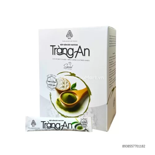 Bột sắn dây Matcha Tràng An 350gr                                                                                                                                                                                                                          Bột sắn dây Matcha Tràng An 350gr