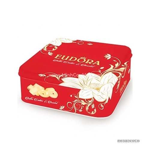 Bánh quy Eudora gold vuông hoa sen 496g Bánh quy Eudora gold vuông hoa sen 496g