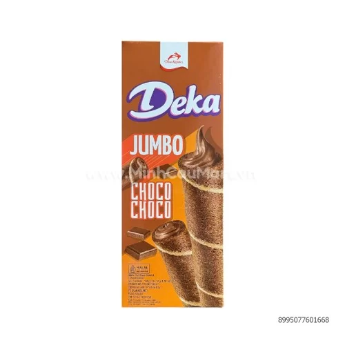Bánh xốp ống Deka Jumbo choco hộp 140g    Bánh xốp ống Deka Jumbo choco hộp 140g
