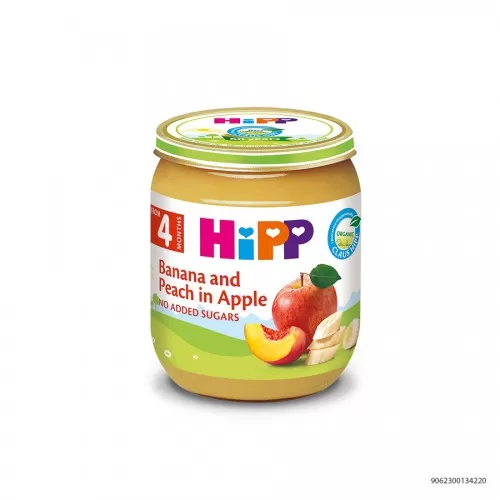Thực Ăn Dinh Dưỡng Đóng Lọ HIPP 125g Vị Táo Đào Chuối 