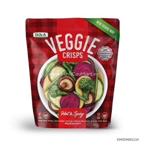 Rau Củ Sấy Giòn Vị Cay DJ&A 90g  Rau Củ Sấy Giòn Vị Cay DJ&A 90g