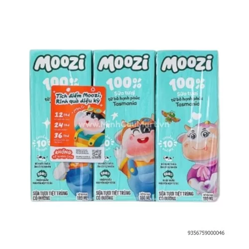 Sữa tươi nguyên hộp NK úc Moozi 180ml                                                                                                                                                                                                                     
