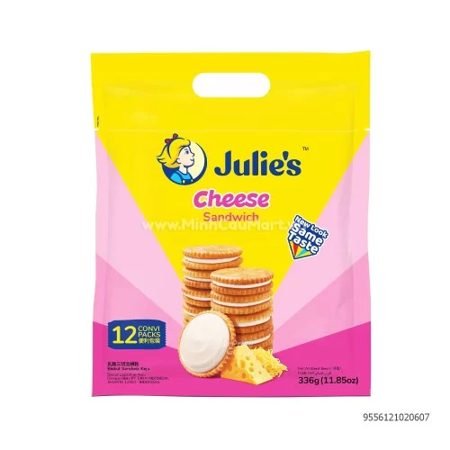 Bánh quy kẹp nhân phô mai Julies gói 336g                                                                                                                                                                                                                 