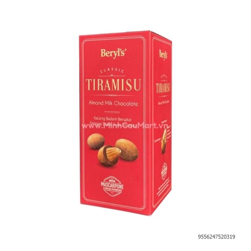 Kẹo Socola Beryls Hạnh Nhân 200g Hôp Đỏ