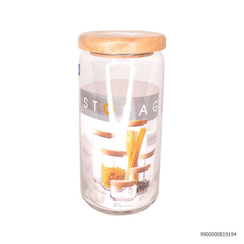 Lọ Thủy Tinh Trơn Nắp Gỗ 1000ml 2536