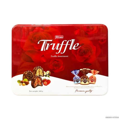 Keo Truffle Elvan Hộp Thiếc Đỏ 500Gr 