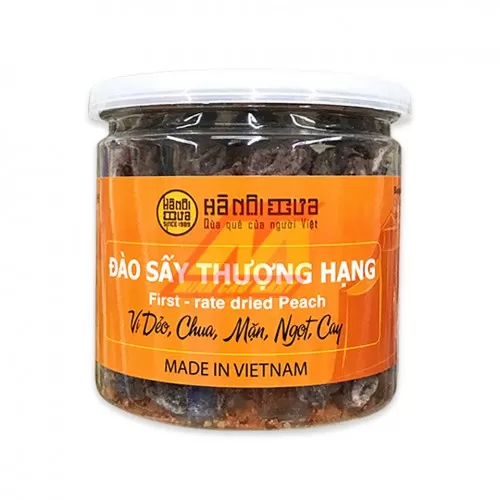 Hộp ô mai đào sấy thượng hạng Hà Nội 250g  Hộp ô mai đào sấy thượng hạng Hà Nội 250g