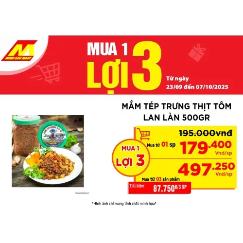 Mắm Tép Trư­ng Thịt Tôm (ruốc Tôm)Lan Làn 500Gr