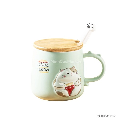 Cốc sứ in hình nắp gỗ 430ml xl-166 Cốc sứ in hình nắp gỗ 430ml xl-166