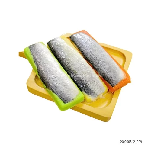 Cá trích ép trứng tẩm gia vị các màu                                                                                                                                                                                                                      