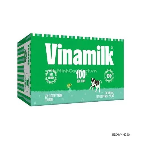 Thùng Bịch Sữa Vinamilk Có Đường 220ml x 48 bịch
