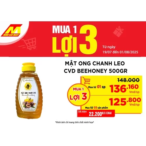 Mật ong chanh leo Cvd Beehoney 500Gr                                                                                                                                                                                                                       Mật ong chanh leo Cvd Beehoney 500Gr