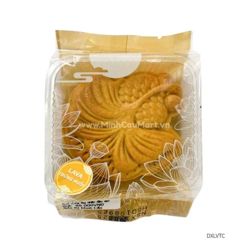 Bánh trung thu Minh Cầu nhân đậu xanh Lava trứng chảy 120g   Bánh trung thu Minh Cầu nhân đậu xanh Lava trứng chảy 120g