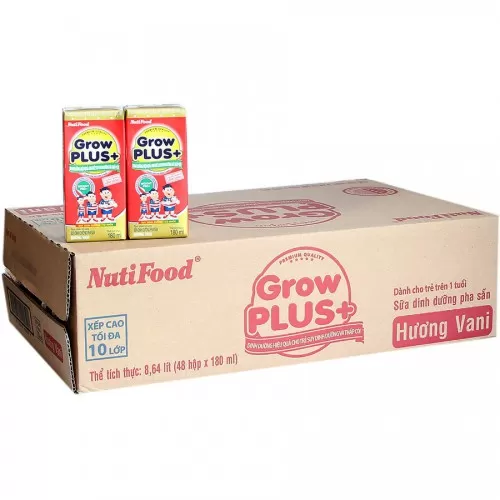 Thùng Sữa Bột Pha Sẵn Grow Plus NutiFood 180ml