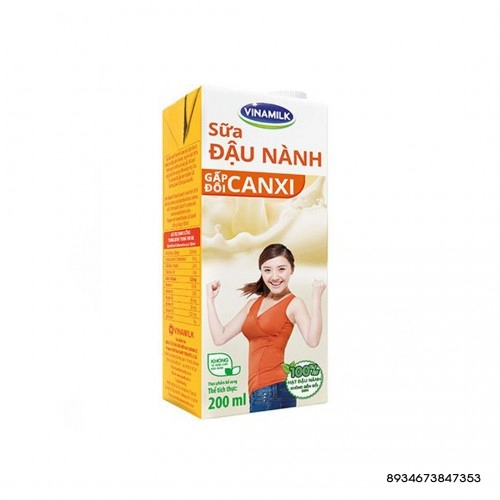 Sữa Đậu Nành Vinamilk Nguyên Chất Canxi 200ml