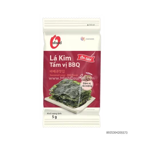 Lá kim tẩm vị BBQ ăn liền 5g lốc 3 gói