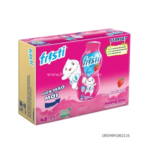 Sữa tiệt trùng FRISTI dâu chai 80ml 48chai/thùng                                                                                                                                                                                                          