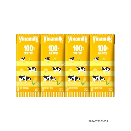 Sữa Tươi Tiệt Trung Vinamilk hương Bắp 180ml