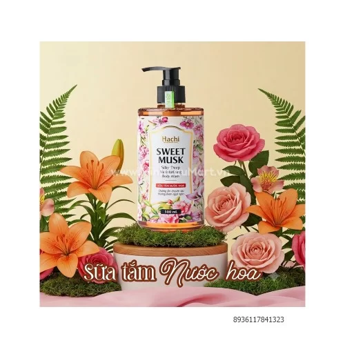 Sữa Tắm Hachi Sweet Musk Giúp Dưỡng Ẩm Chuyên Sâu, Hương Thơm Lâu, Da Mềm Mịn 500ml