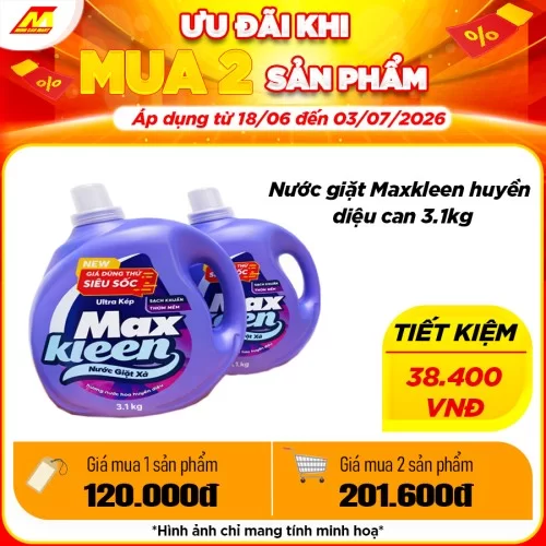 Nước giặt Maxkleen huyền diệu can 3.1kg