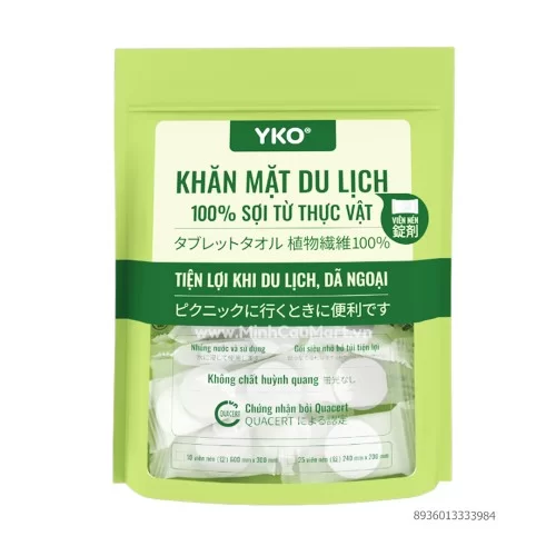 Khăn mặt viên nén Yko túi 10 viên 600*300mm                                                                                                                                                                                                               