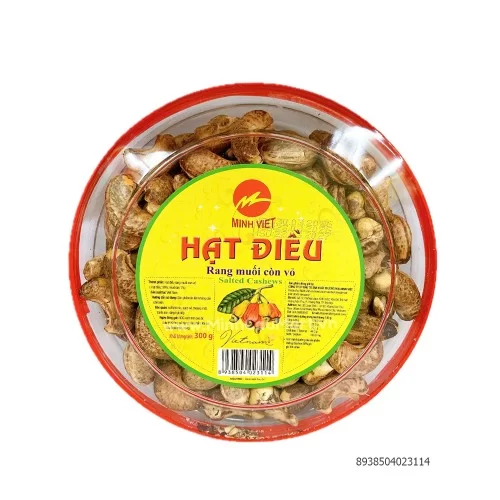 Hạt điều rang muối còn vỏ Minh Việt 300g
