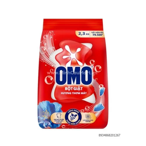 Omo bột giặt đỏ hương thơm mát 2.3kg                                                                                                                                                                                                                      