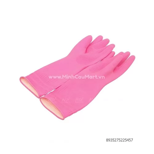 -Găng tay cao su Souji - Size M (GTCST7) - Hồng sen (Song ngữ)                                                                                                                                                                                            
