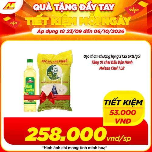 Gạo thơm thượng hạng ST25 5KG/gói                                                                                                                                                                                                                         