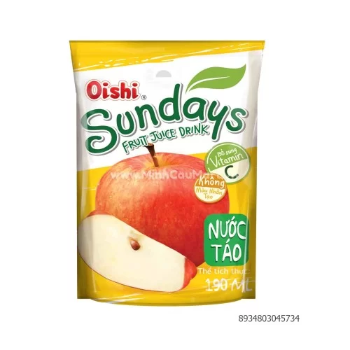 Nước Oishi  Sundays vị Táo 180ml                                                                                                                                                                                                                          