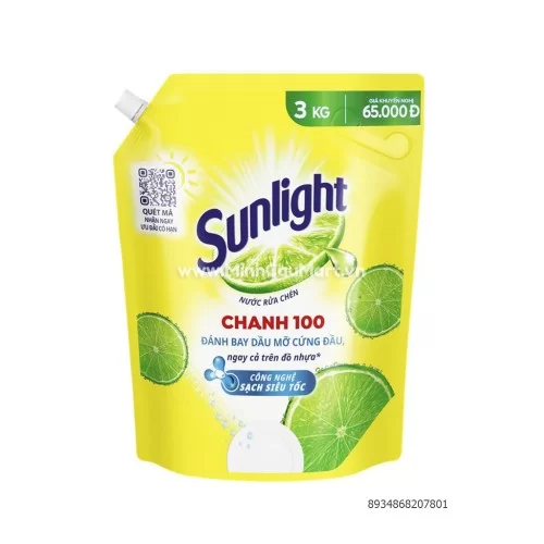 Sunlight nước rửa chén bát chanh 100 túi 3kg -65651694                                     