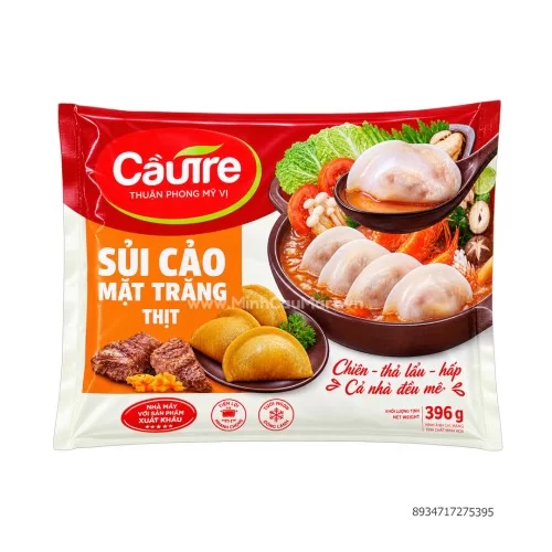 Sủi cảo mặt trăng thịt Cầu Tre gói 396g                                                                                                                                                                                                                   