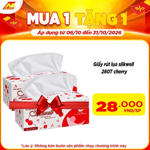 Giấy rút lụa Silkwell 280T (cherry)                                                                                                                                                                                                                       