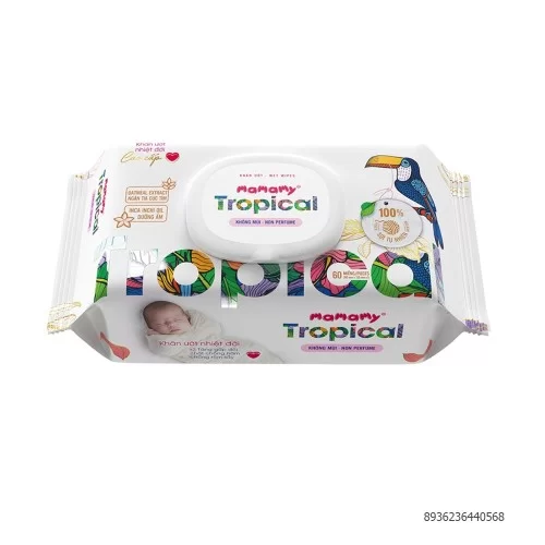 Khăn ướt Mamamy Tropical 90T không mùi                                                                                                                                                                                                                    