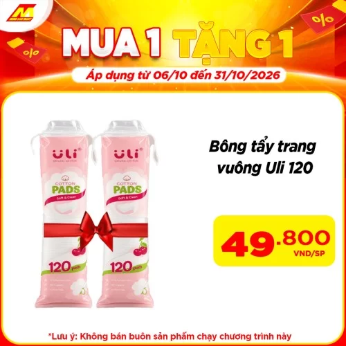 Bông tẩy trang vuông Uli 120                                                                                                                                                                                                                              