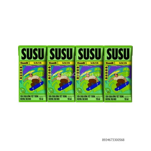 Sữa Chua Uống Tiệt Trùng SuSu Hương Táo Nho 110ml