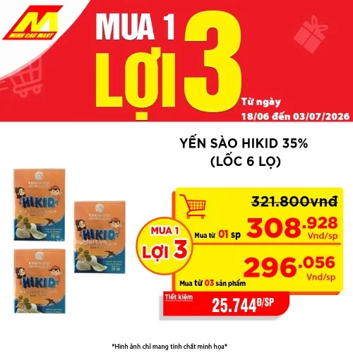 Yến sào Hikid 35% (lốc 6 lọ)                                                                                                                                                                                                                              