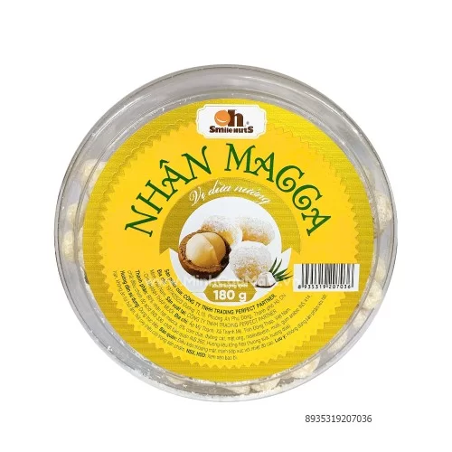 Nhân Macca vị dừa nướng Oh Smile Nuts 180g