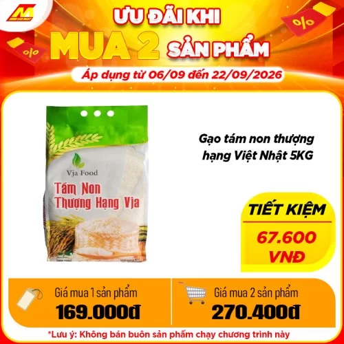 Gạo Tám Non Thượng Hạng Việt Nhật Vja 5kg