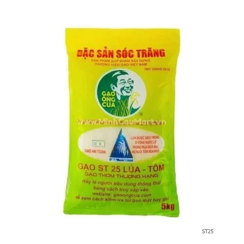 Gạo thơm thượng hạng ST25 5KG/gói                                                                                                                                                                                                                         