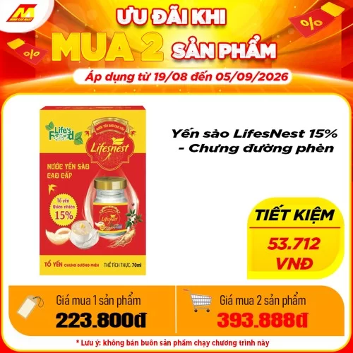 Yến sào LifesNest 15% - Chưng đường phèn                                                                                                                                                                                                                  