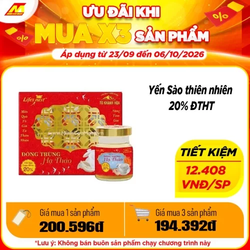 Yến Sào thiên nhiên 20% ĐTHT                                                                                                                                                                                                                              