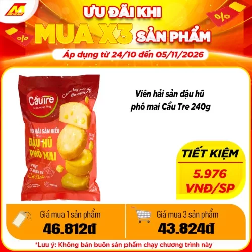 Viên hải sản đậu hũ phô mai Cầu Tre 240g   