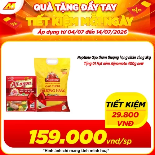 Gạo thơm neptune nhãn vàng 5kg