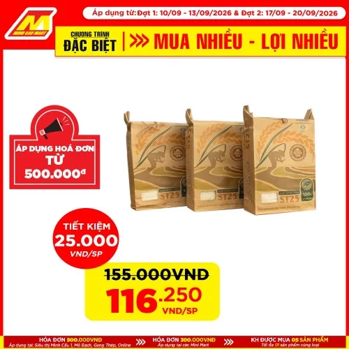 Gạo sinh thái ST 25 3Kg