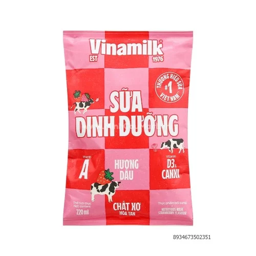 Sữa Tươi VinaMilk Bịch 220ml Hương Dâu