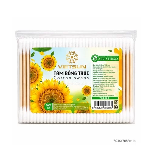 Bông tai người lớn lõi gỗ Vietsun 200 que                                                                                                                                                                                                                 