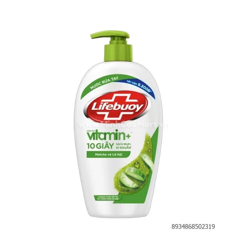 Nước rửa tay lifebuoy Vitamin Matcha và nha đam 450g                                                                                                                                                                                                      