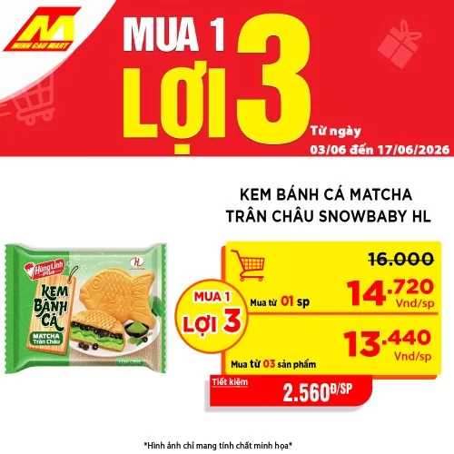 Kem bánh cá matcha Trân châu Snowbaby HL                                                                                                                                                                                                                  