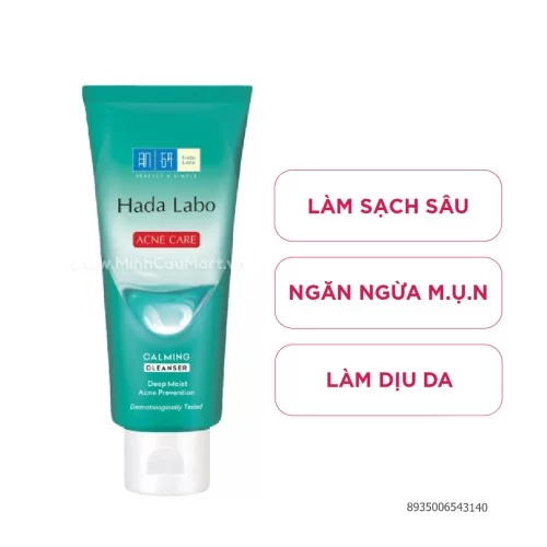 Kem rửa mặt sạch sâu và ngăn ngừa mụn (Hadalabo Acne Care Calming Cleanser) 80g                                                                                                                                                                           